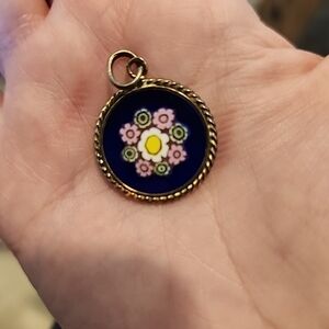 Elegant Millefiori Floral Pendant